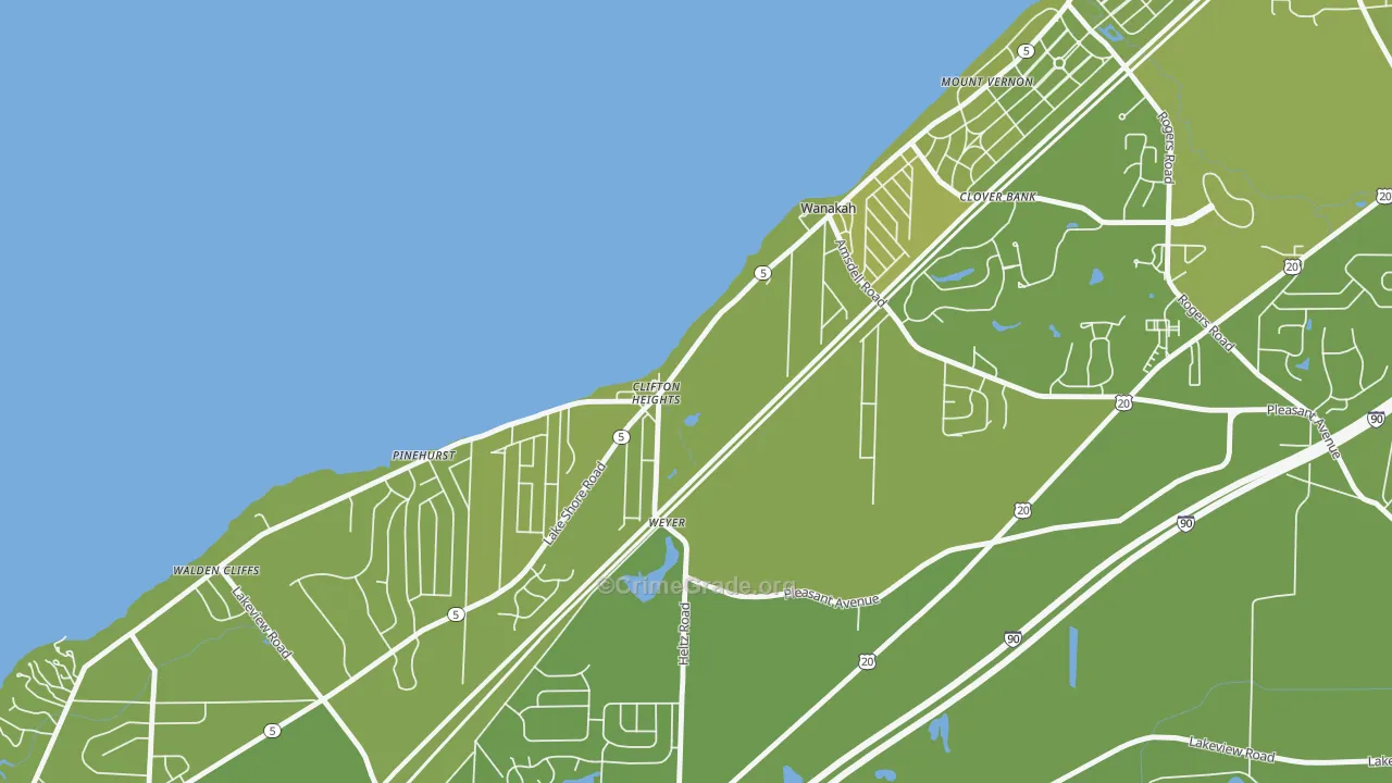 Wanakah, NY Map of Vehicle Theft Rates