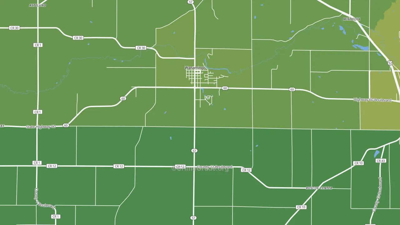 Wanamingo, MN Map of Vehicle Theft Rates
