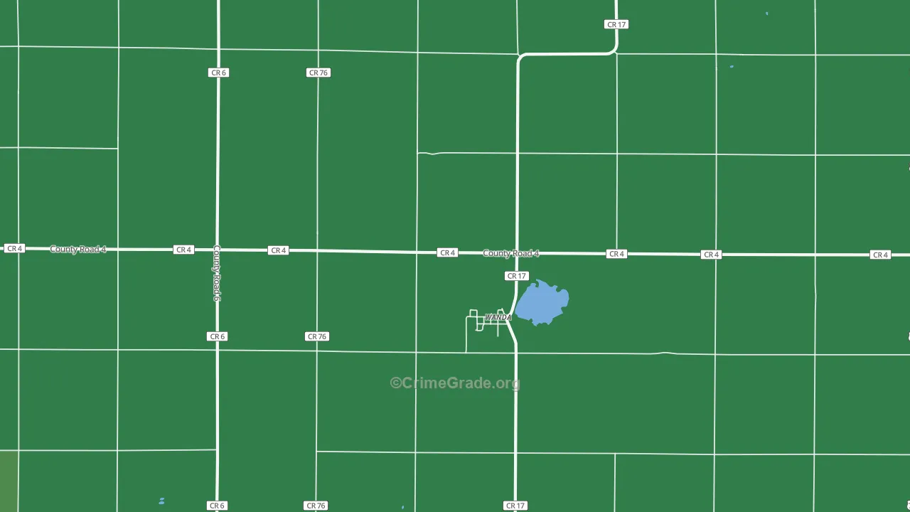 Wanda, MN Map of Vehicle Theft Rates