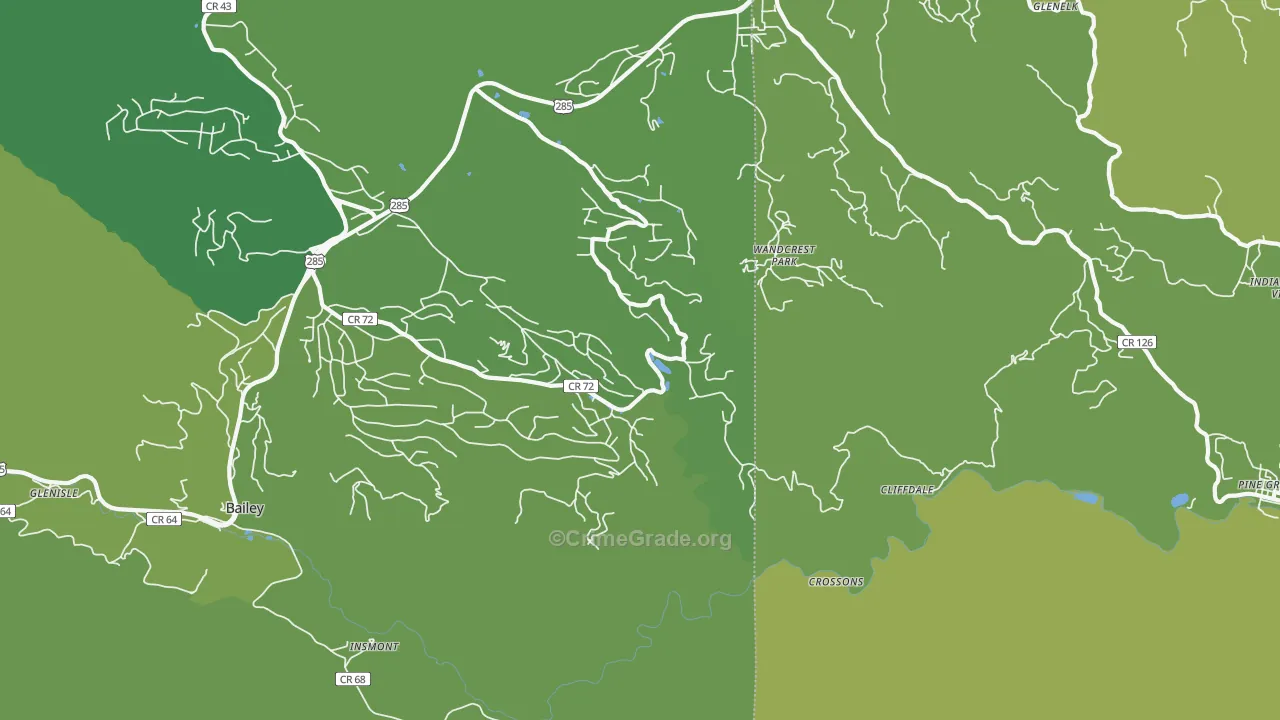 Wandcrest Park, CO Map of Vehicle Theft Rates