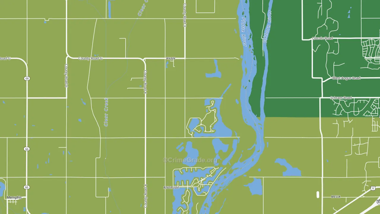 Wann, NE Map of Vehicle Theft Rates