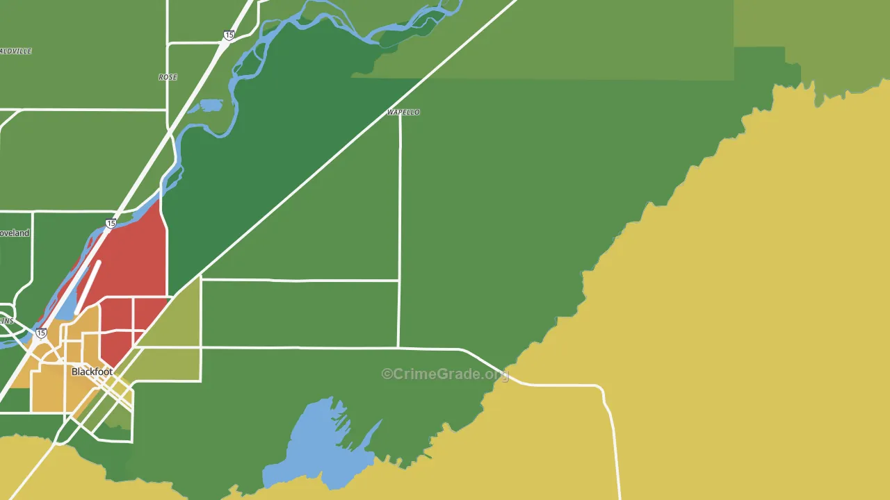 Wapello, ID Map of Vehicle Theft Rates