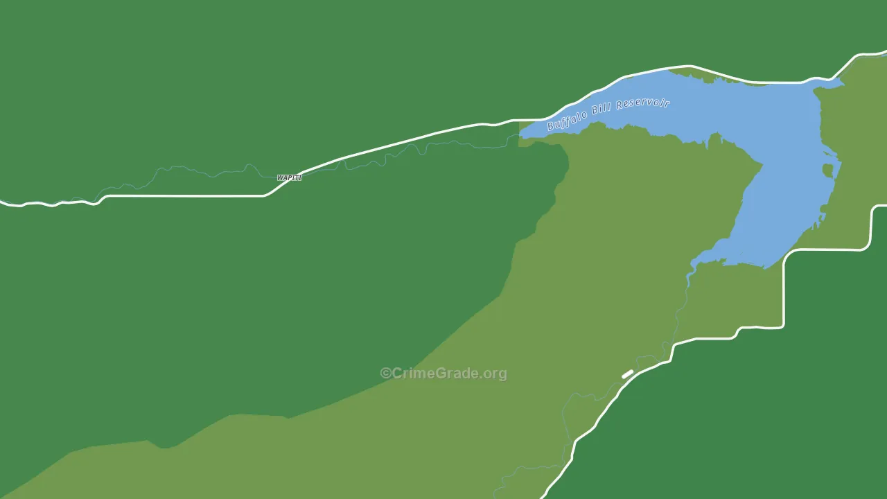 Wapiti, WY Map of Vehicle Theft Rates