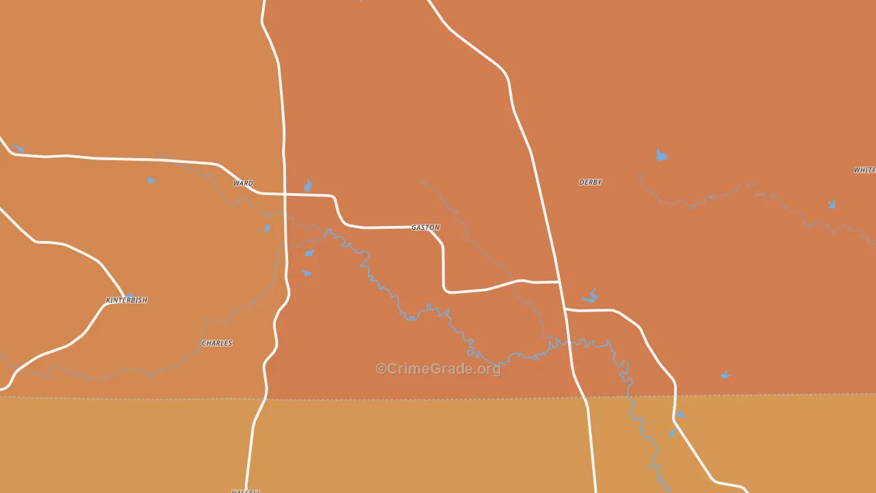 Ward, AL Map of Vehicle Theft Rates