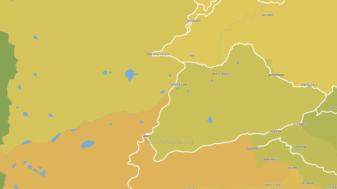 Ward, CO Map of Vehicle Theft Rates