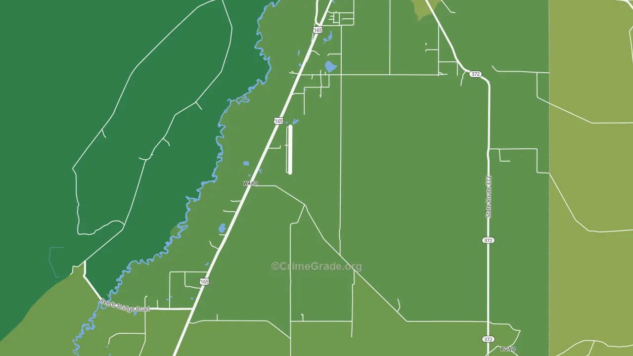 Ward, LA Map of Vehicle Theft Rates