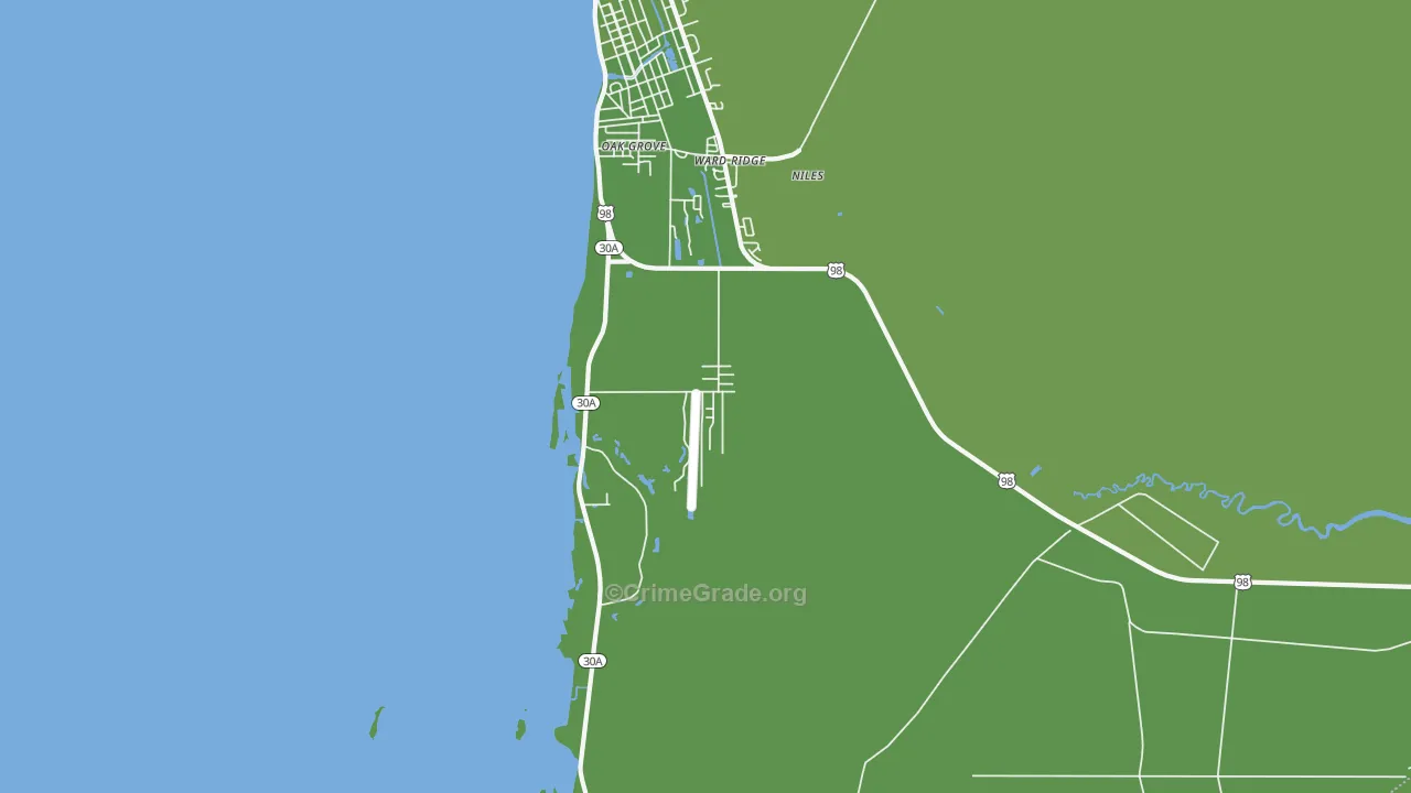 Ward Ridge, FL Map of Vehicle Theft Rates