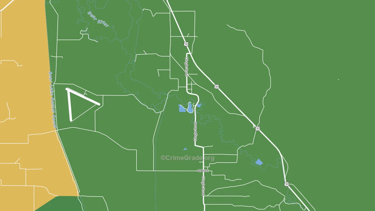 Wardboro, ID Map of Vehicle Theft Rates