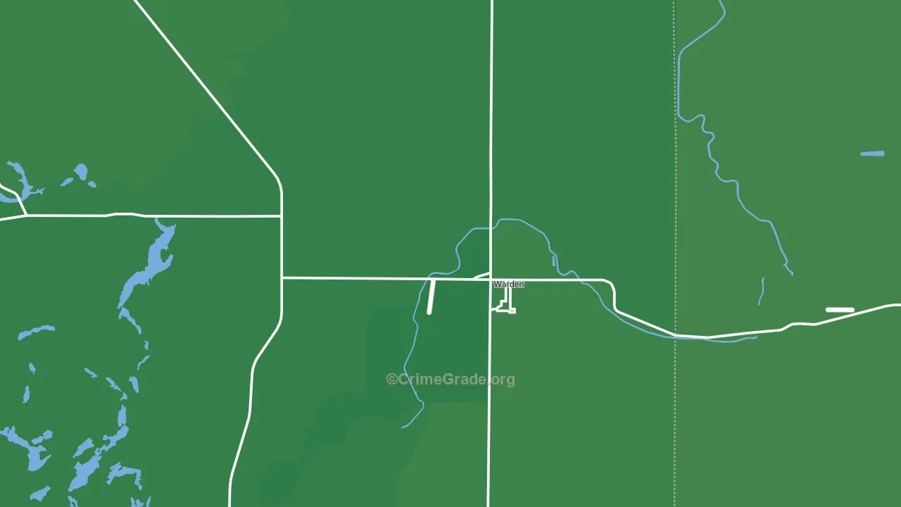 Warden, WA Map of Vehicle Theft Rates