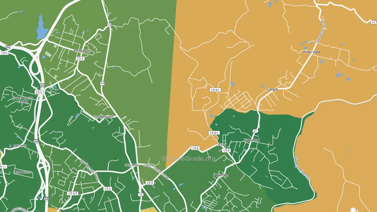 Warden, WV Map of Vehicle Theft Rates