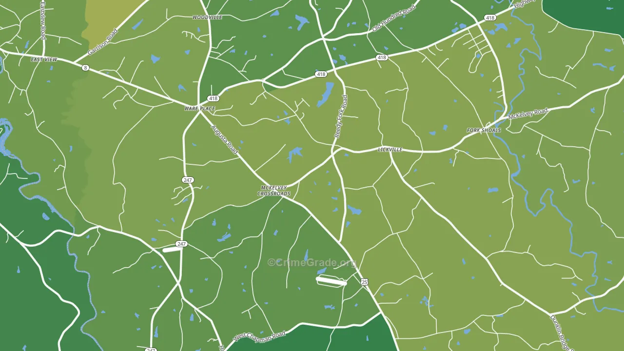 Ware Place, SC Map of Vehicle Theft Rates
