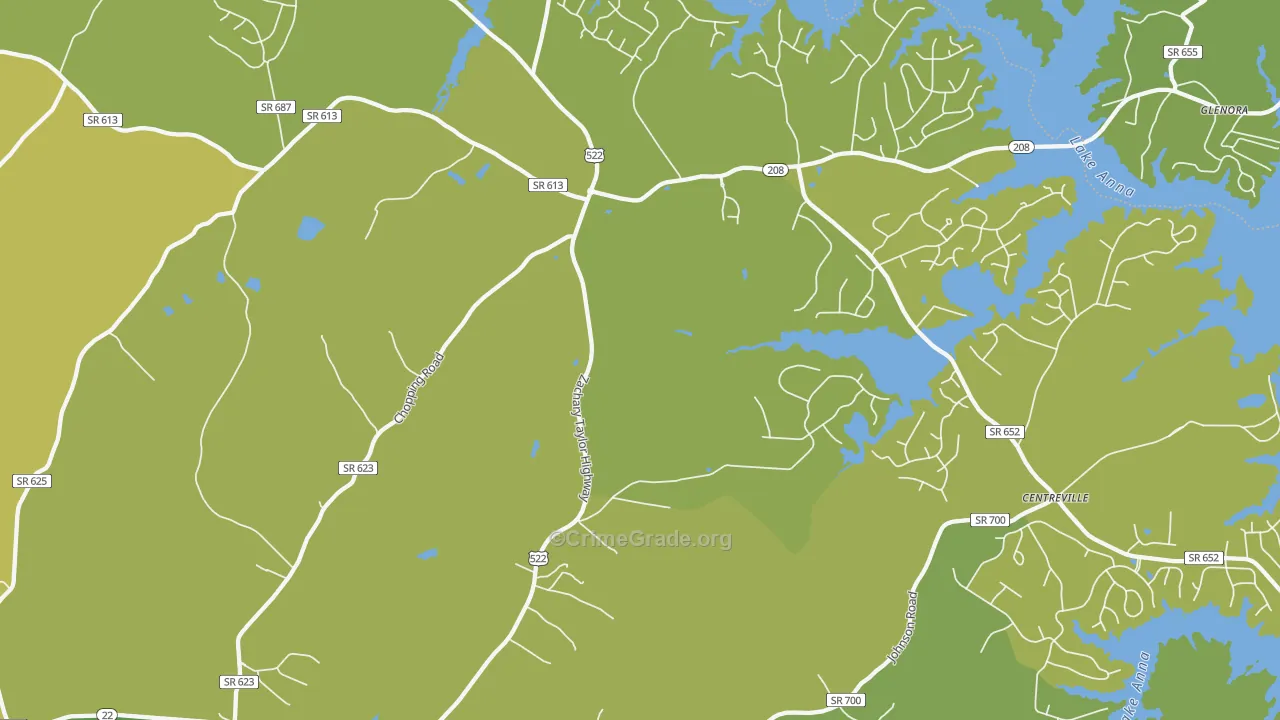 Wares Crossroads, VA Map of Vehicle Theft Rates