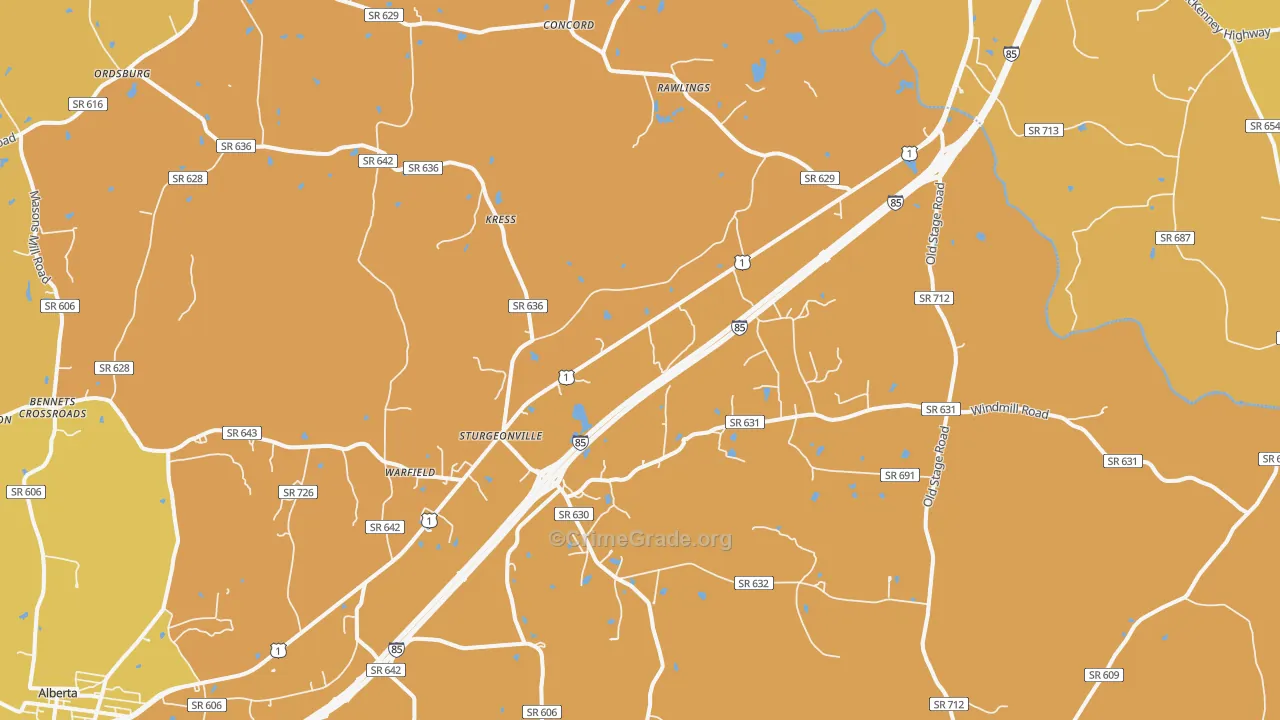 Warfield, VA Map of Vehicle Theft Rates