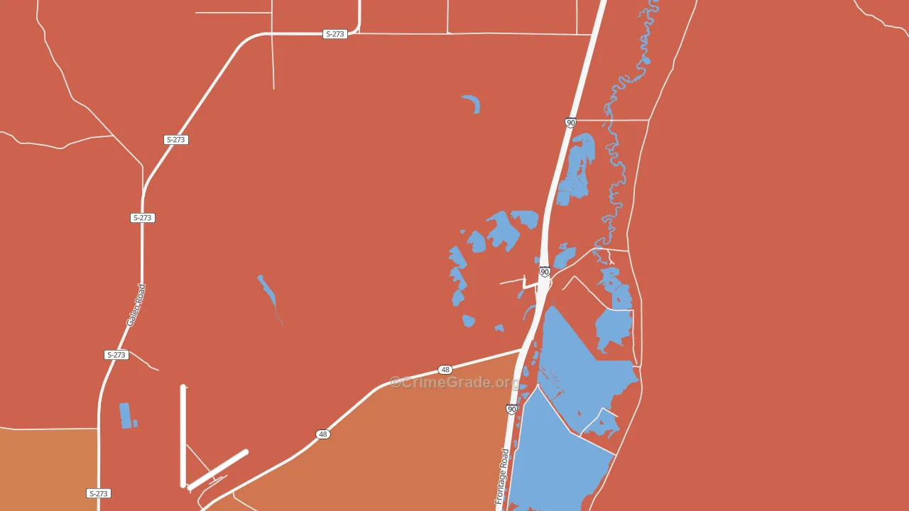 Warm Springs, MT Map of Vehicle Theft Rates