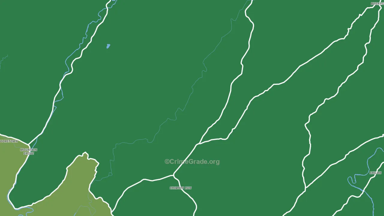 Warm Springs, VA Map of Vehicle Theft Rates