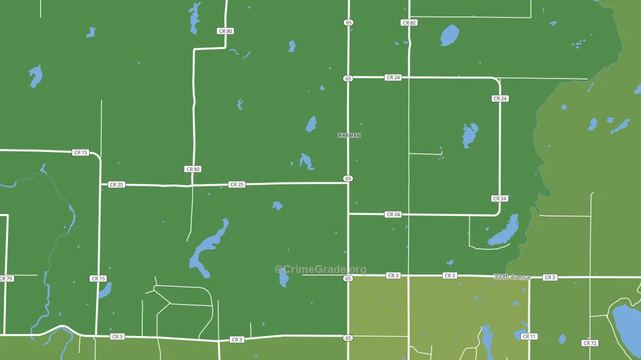 Warman, MN Map of Vehicle Theft Rates