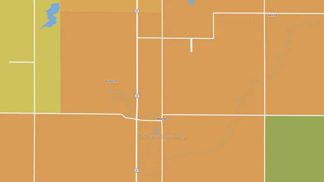 Warner, SD Map of Vehicle Theft Rates