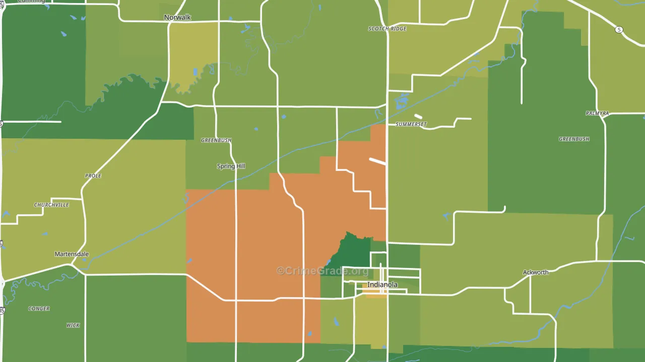 Warren County, IA Map of Vehicle Theft Rates