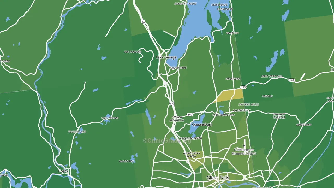 Warren County, NY Map of Vehicle Theft Rates