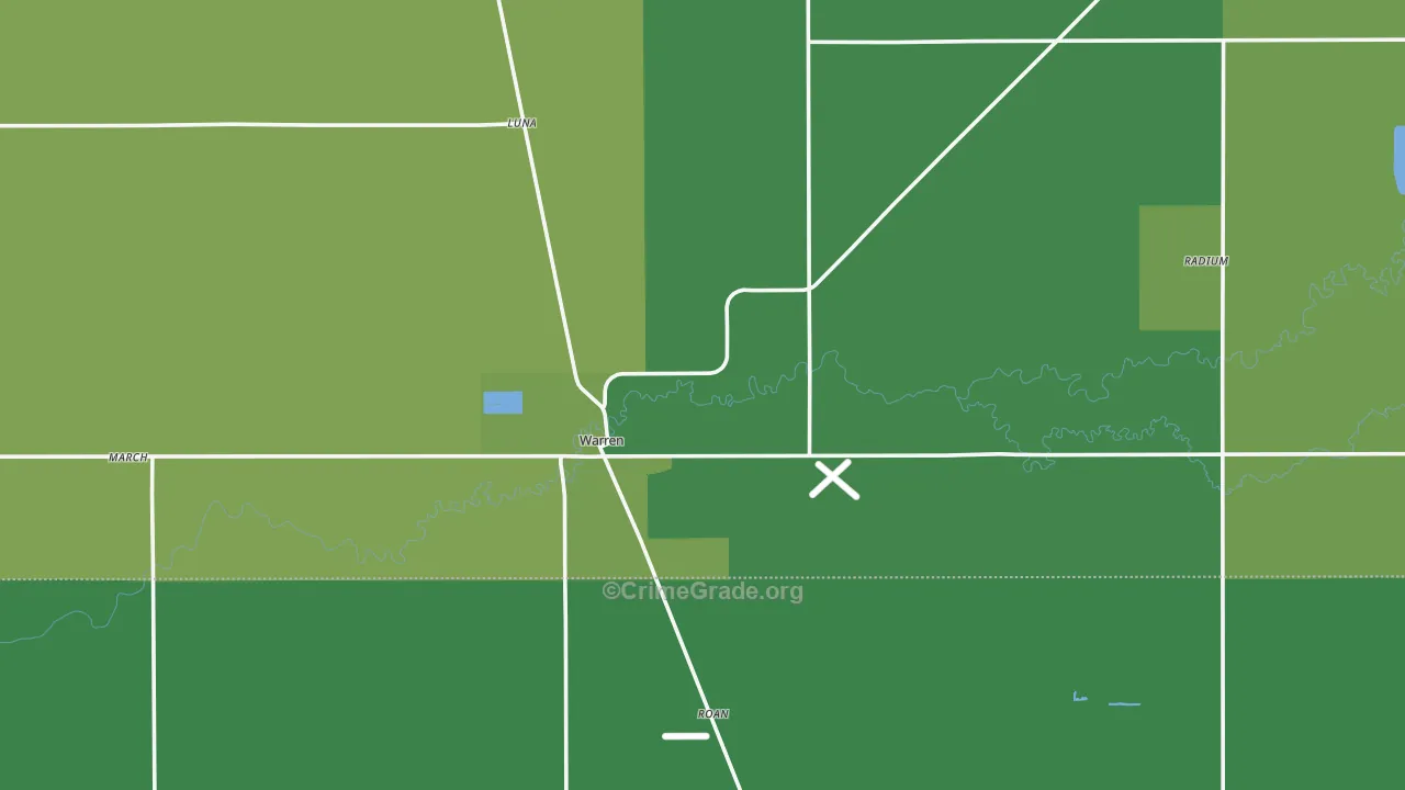Warren, MN Map of Vehicle Theft Rates