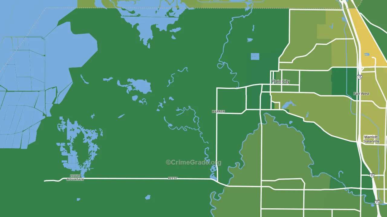 Warren, UT Map of Vehicle Theft Rates