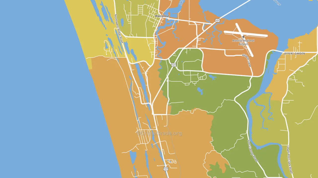 Warrenton, OR Map of Vehicle Theft Rates