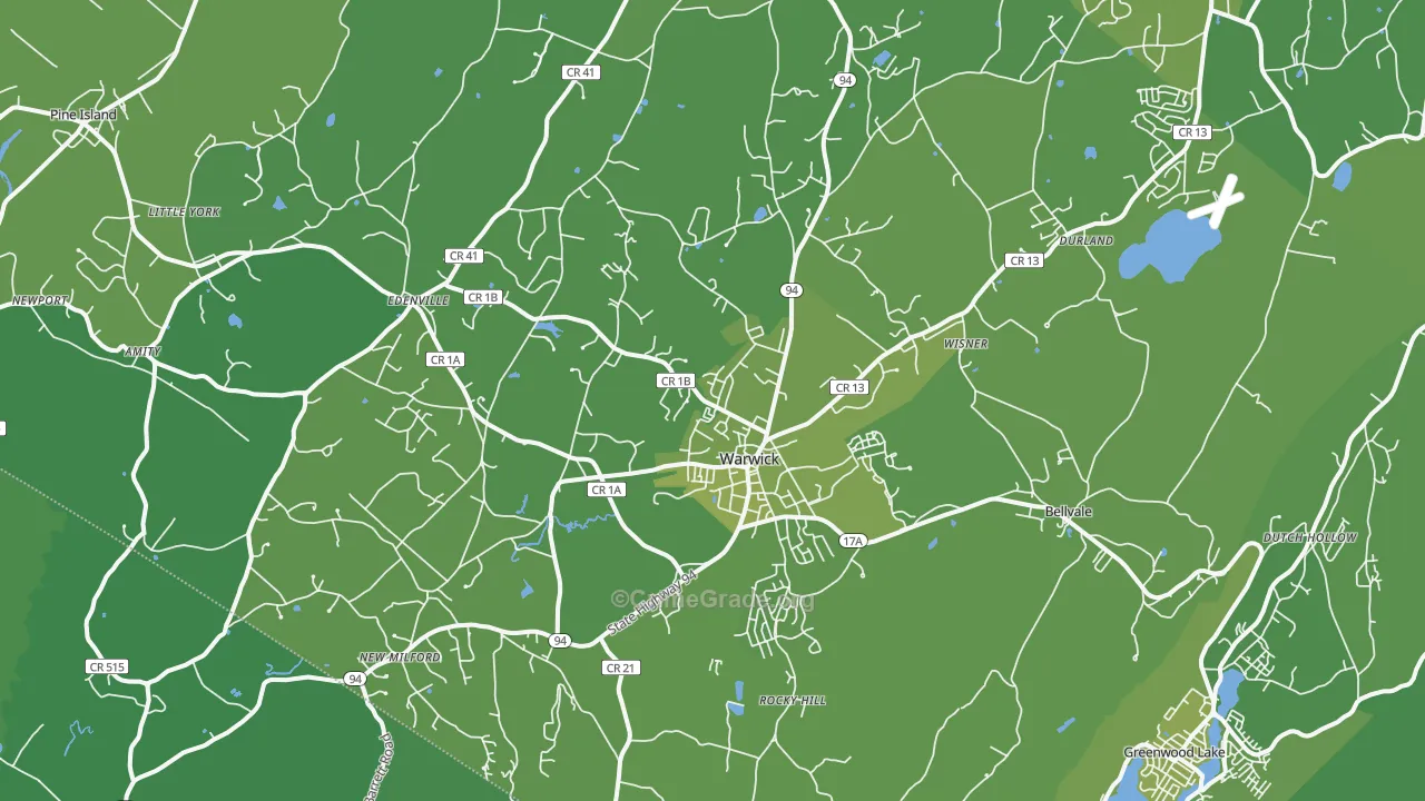 Warwick, NY Map of Vehicle Theft Rates