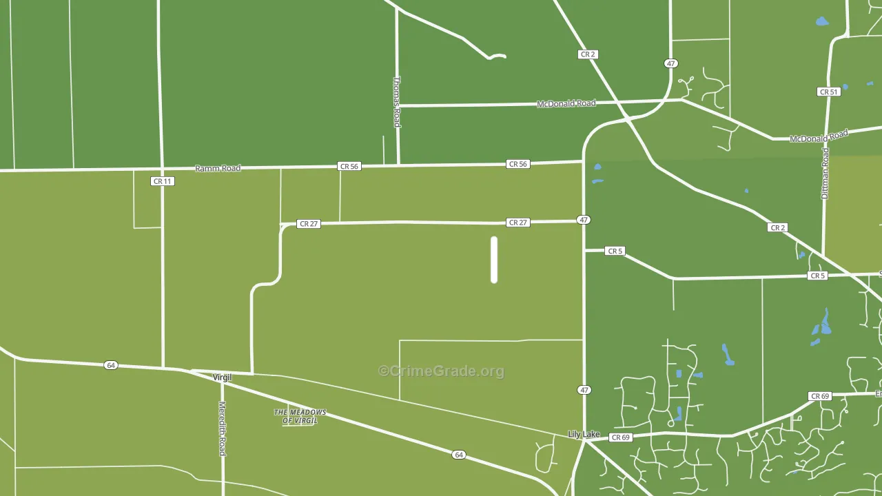 Wasco, IL Map of Vehicle Theft Rates