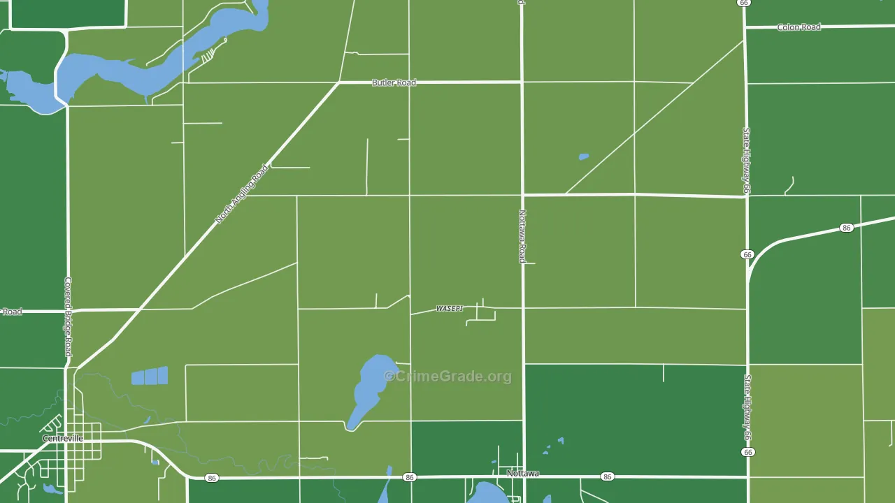 Wasepi, MI Map of Vehicle Theft Rates