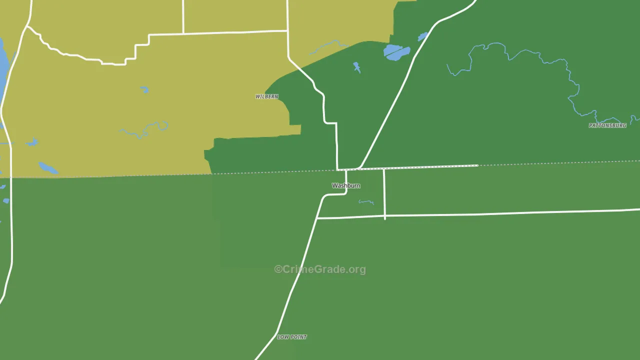 Washburn, IL Map of Vehicle Theft Rates