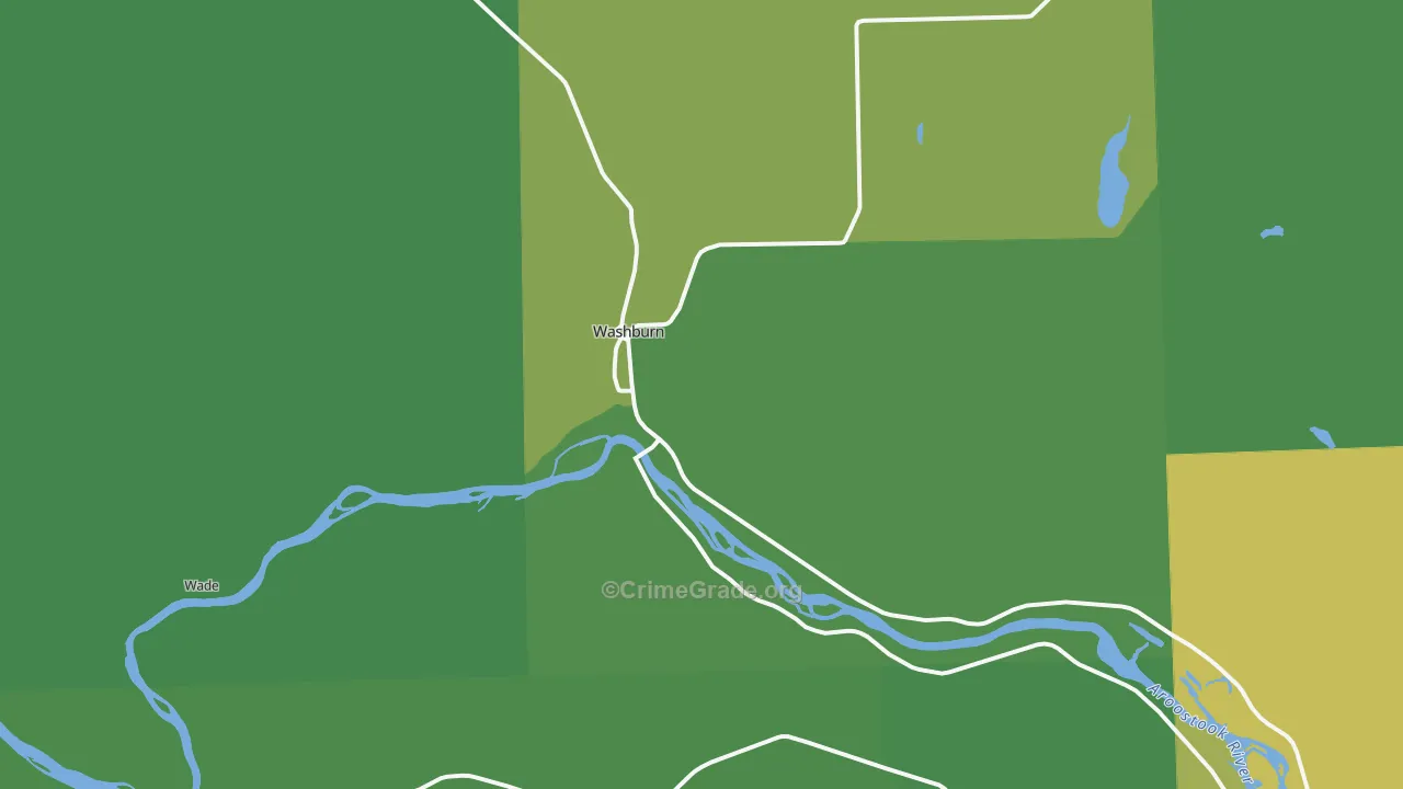 Washburn, ME Map of Vehicle Theft Rates