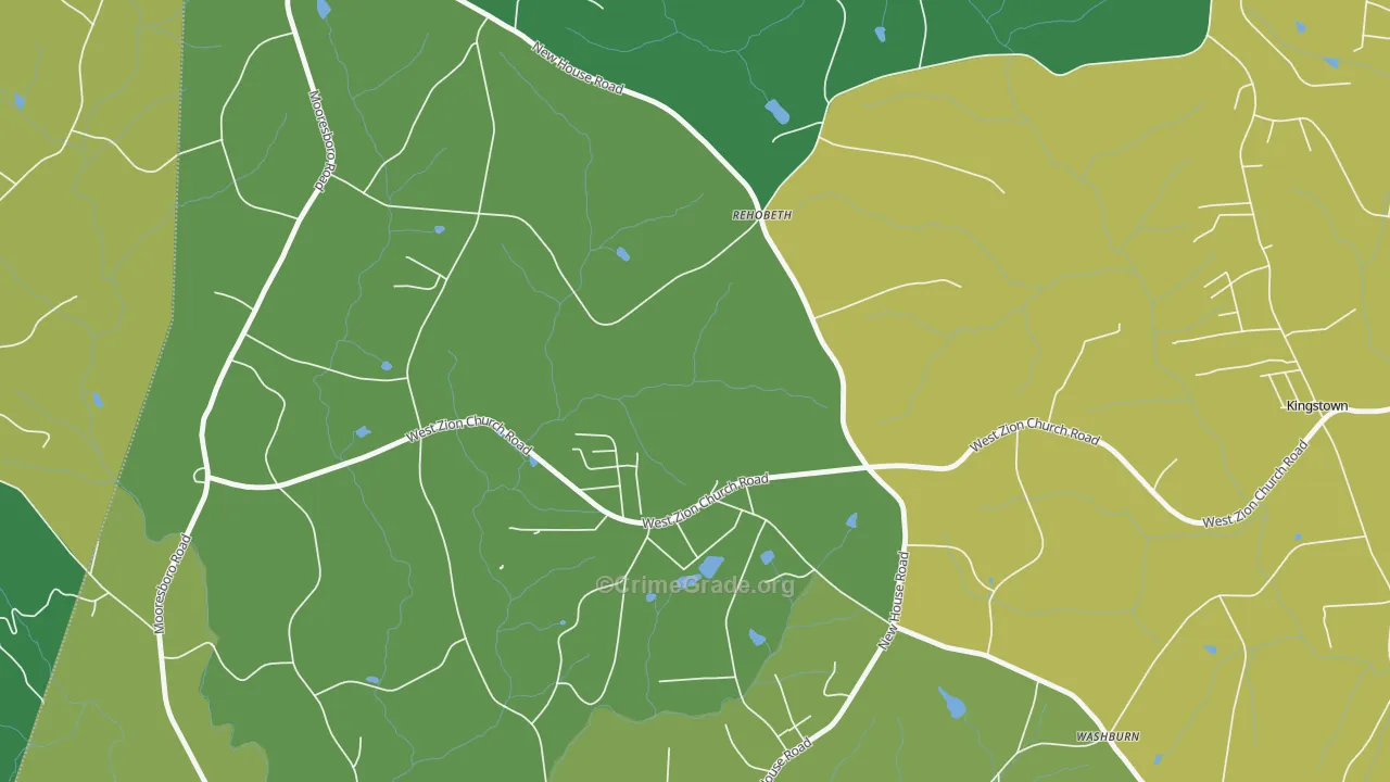 Washburn, NC Map of Vehicle Theft Rates