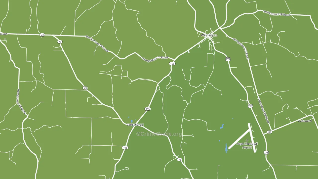 Washington, AR Map of Vehicle Theft Rates