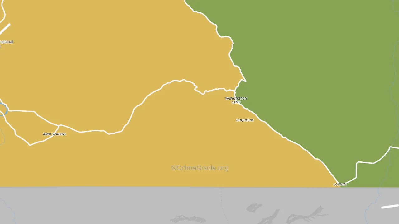 Washington Camp, AZ Map of Vehicle Theft Rates