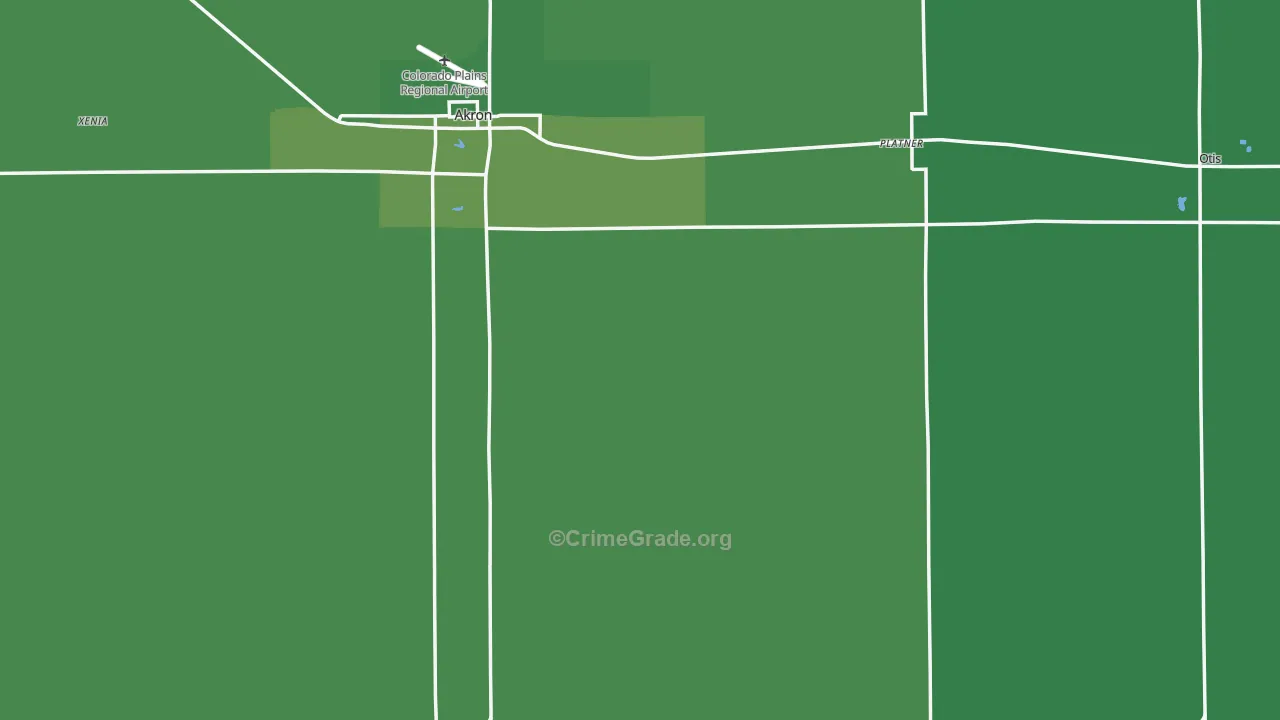 Washington County, CO Map of Vehicle Theft Rates