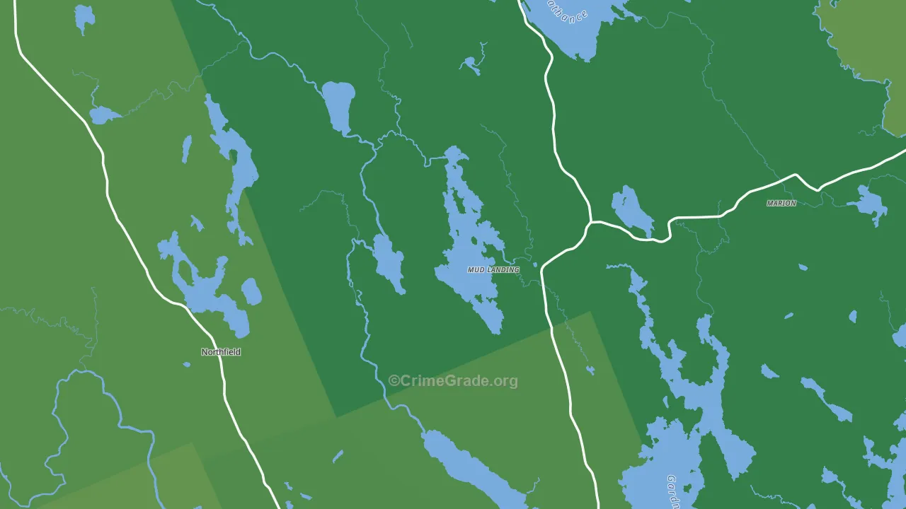 Washington County, ME Map of Vehicle Theft Rates