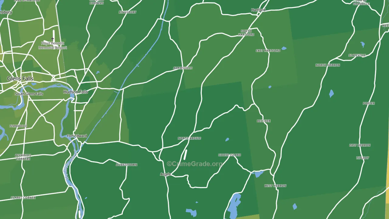Washington County, NY Map of Vehicle Theft Rates