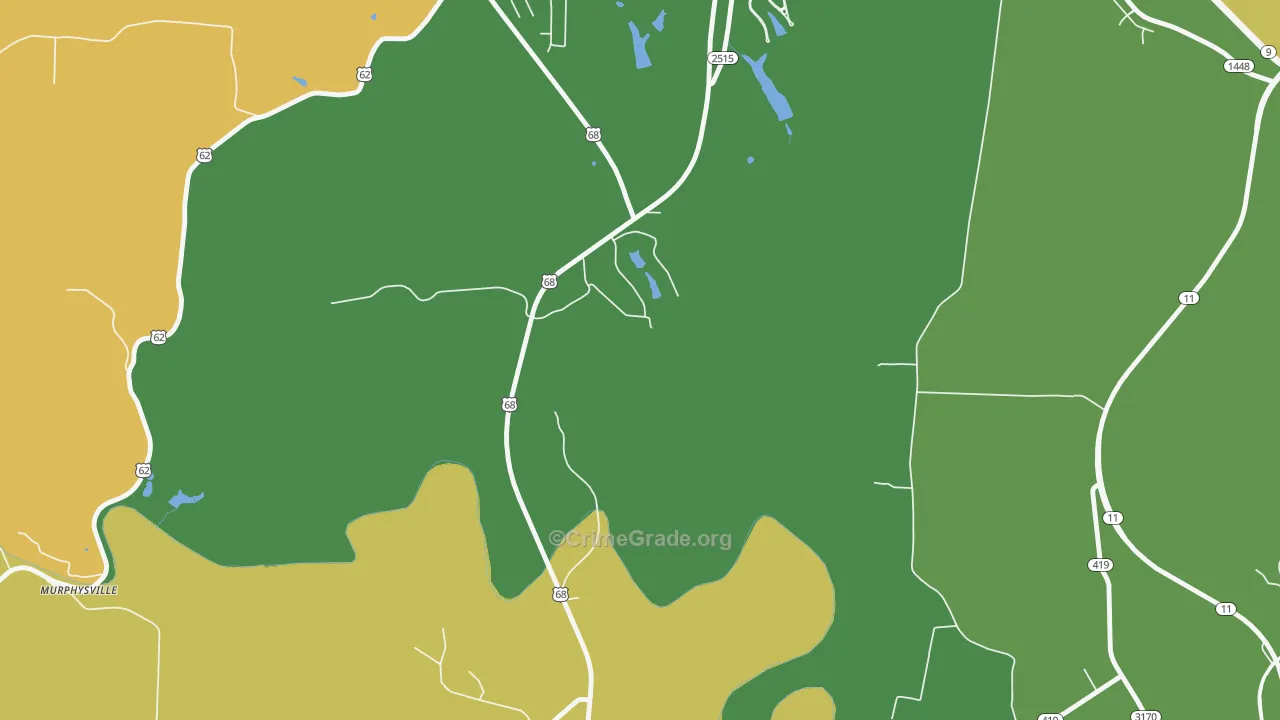 Washington, KY Map of Vehicle Theft Rates