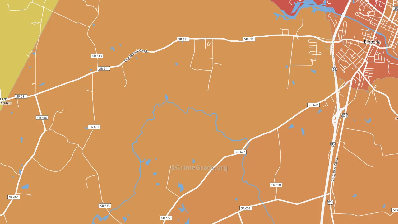 Washington Park, VA Map of Vehicle Theft Rates