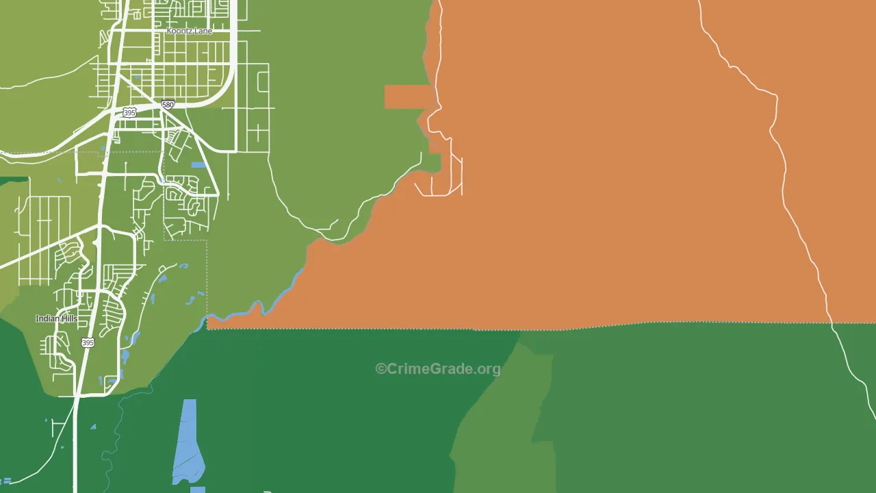 Washoe, NV Map of Vehicle Theft Rates