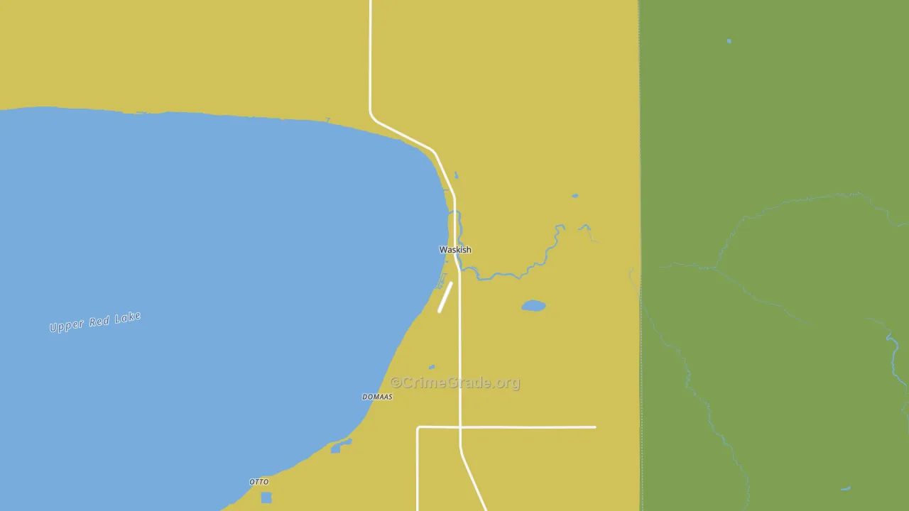 Waskish, MN Map of Vehicle Theft Rates
