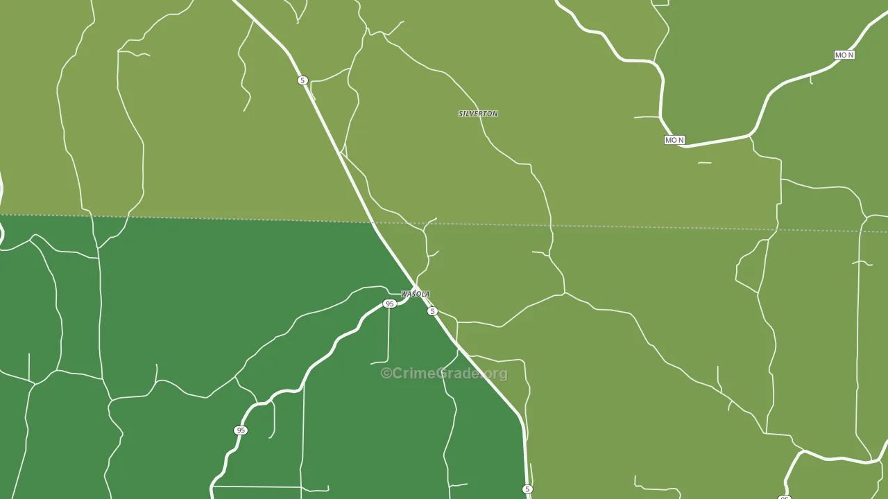 Wasola, MO Map of Vehicle Theft Rates