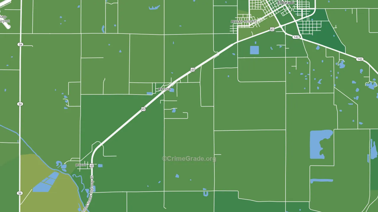 Wasson, IL Map of Vehicle Theft Rates