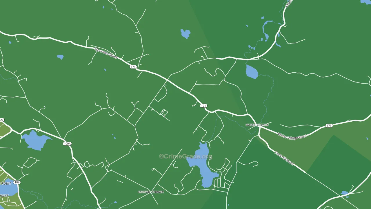 Water Village, NH Map of Vehicle Theft Rates