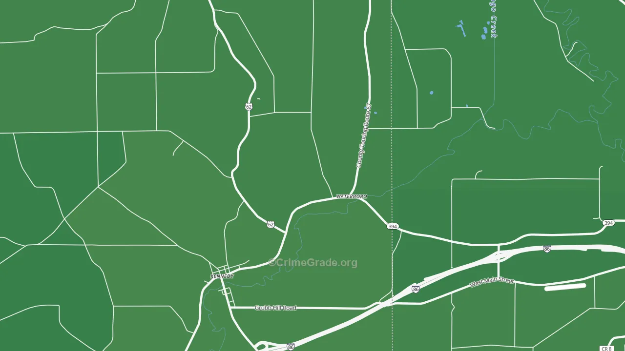 Waterboro, NY Map of Vehicle Theft Rates