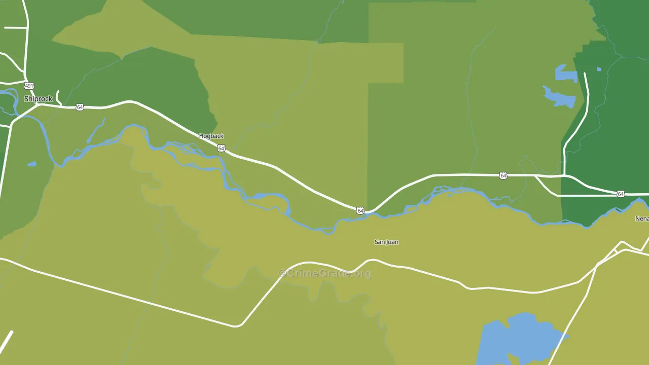 Waterflow, NM Map of Vehicle Theft Rates