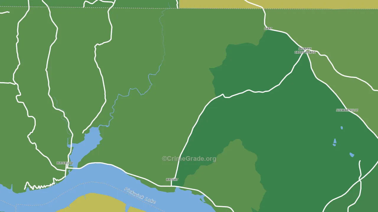 Waterloo, AL Map of Vehicle Theft Rates