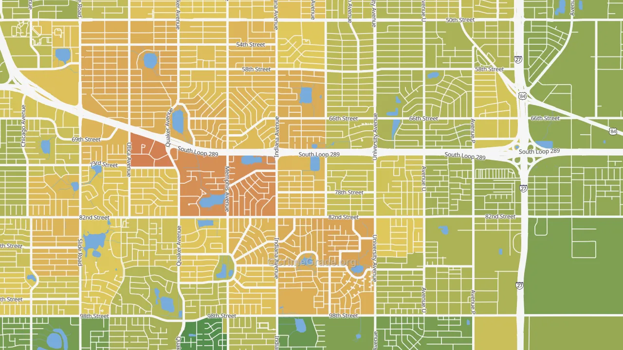 Waters, Lubbock, TX Map of Vehicle Theft Rates