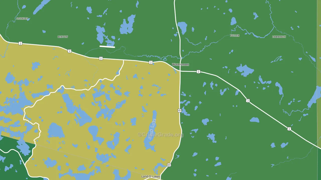 Watersmeet, MI Map of Vehicle Theft Rates