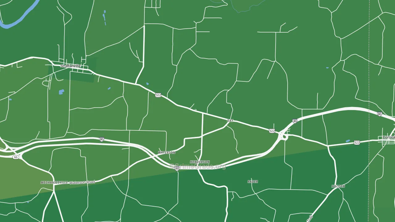 Waterson, PA Map of Vehicle Theft Rates